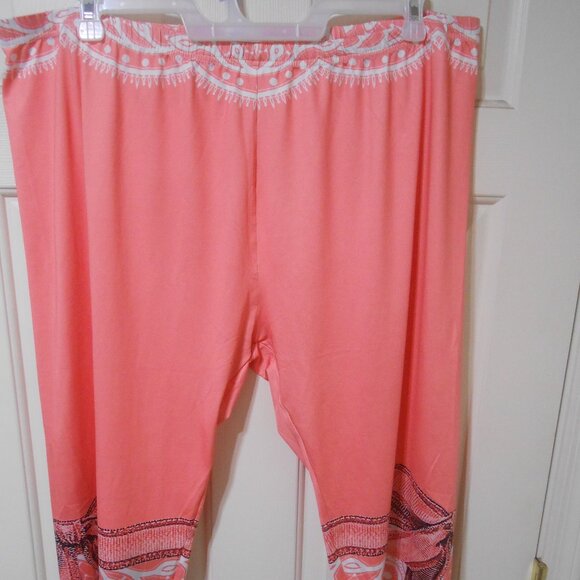 WOMEN'S SIZE 4X ROSE GAL CAPRI LOUNGE SLEEP PANTS PINK POLYESTER 👩 - Picture 1 of 9